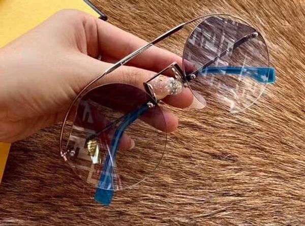 

ribbons & crystals silver blue round sunglasses 0325/s rimless sunglasses ladies sunglasses shades new with box, White;black