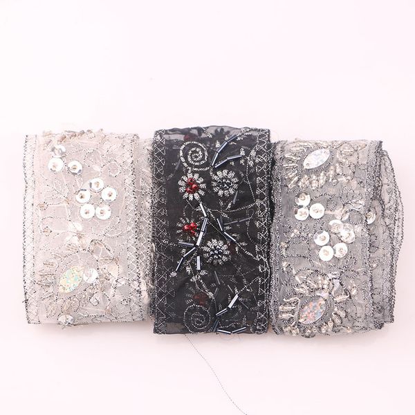 

2yards 4.2cm серого бисер цепи fringe обрезки lace лента скрапбукинг аппликация приукрашивание шитье renda для свадебного платья, Pink;blue