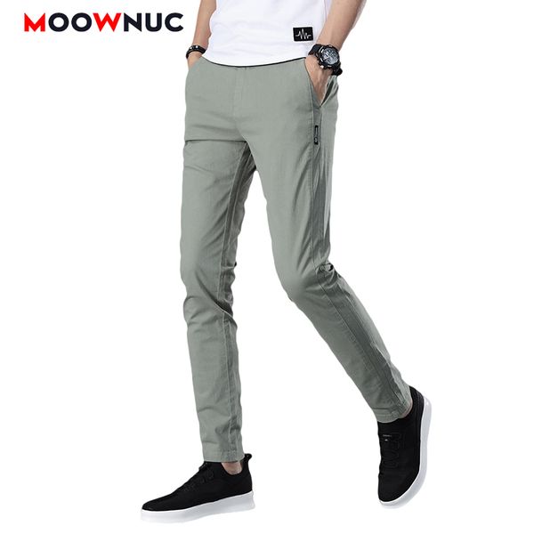 

men's pants 2021 summer straight cotton fashion casual trousers fit male full length sweatpant hombre streetwear moownuc, Black