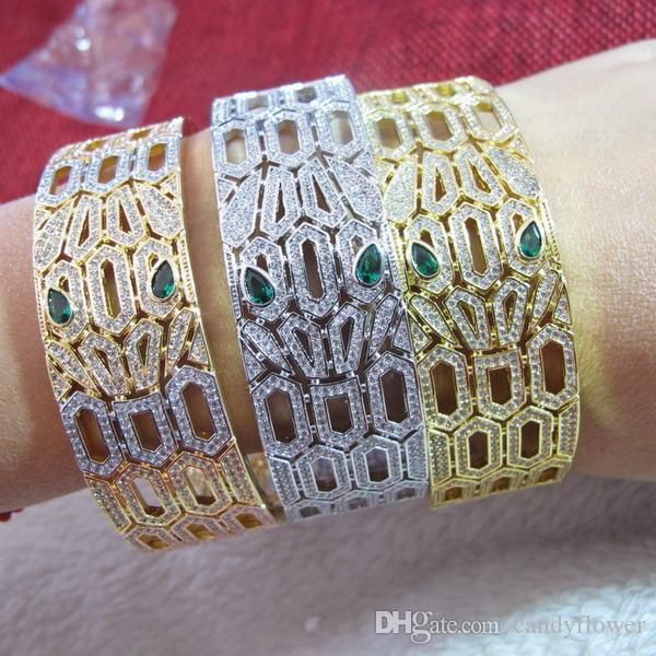 

оптовый дизайнер манжета кубического циркония проложили животное браслет золота 18k / белый / розовое золото покрыло браслеты для женщин, Black