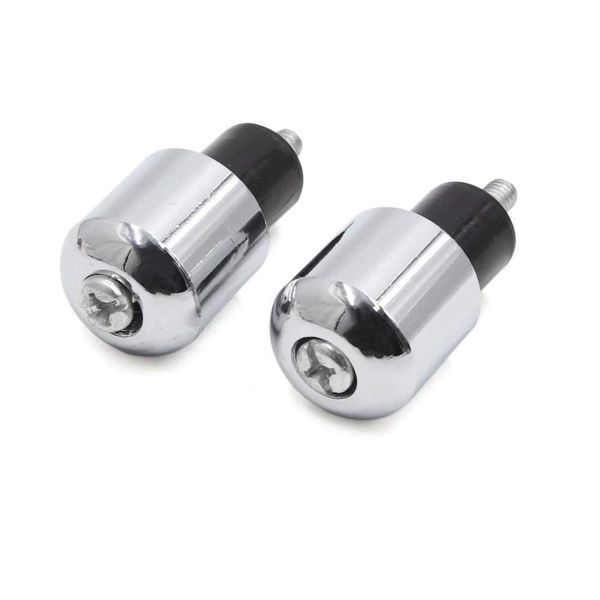 

uxcell 2pcs universal silver tone motorcycle motorbike handlebar grips bar end caps