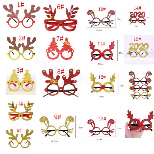 

15styles christmas party eyeglass decorations children toys deer rabbit glasses party favor gift decor props xmas tree pendant fa3106