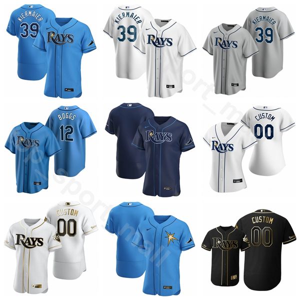 

новый бейсбол мужчины женщины молодежь 39 кевин кирмайер джерси 11 хантер ренфро 2 янди диас 25 еситомо цуцуго 40 хосе мартинес крутая база, Blue;black