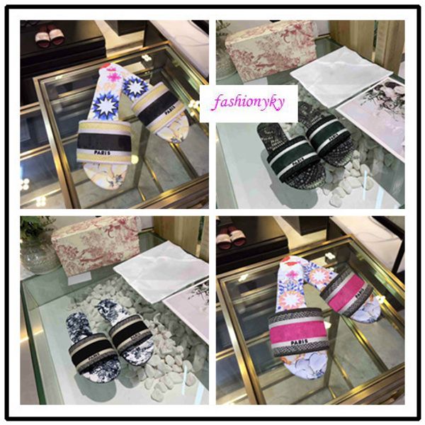 

с boxnew dazzle цветы женщины сандалии тапочки дизайнер вышивка сандал цветочные brocade трусы вьетнамки, Black