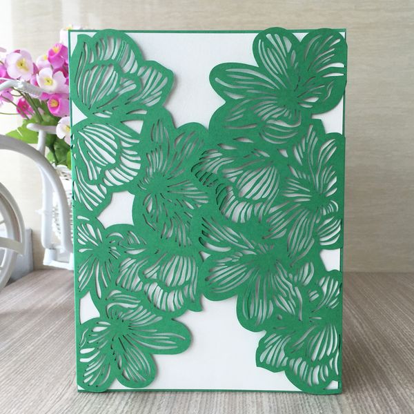 

30 шт. / лот деревня сад стиль свадебные приглашения конверт фестиваль церемония цветочный дизайн с подарками карты приглашения, Black