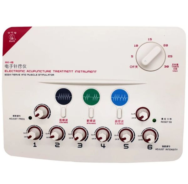

ems electroacupuncture muscle stimulator with 6 channels output massage device for relaxing muscles and physiotherapy