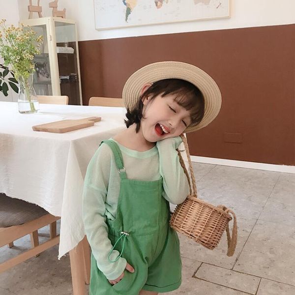 

2020 selling baby girls 2pcs set t shirt+overalls summer kids girls suits 2-7 years, White