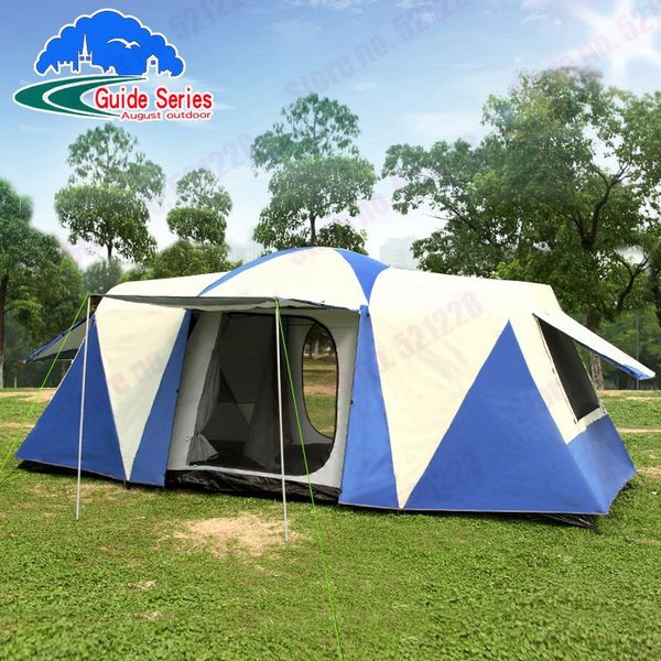 8 10 12 Person 2 Bedroom 1 Living Room Huge Anti Rain Shelter Party Family Base Hiking Fishing Beach Relief Outdoor Camping Tent Rabbit Shelter Dogs