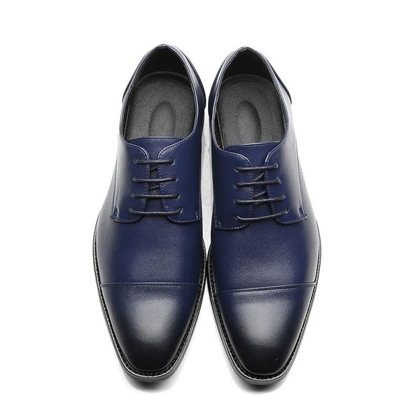 

men simple lightweight men classic derby shoes male business dress formal shoes red blue, Black