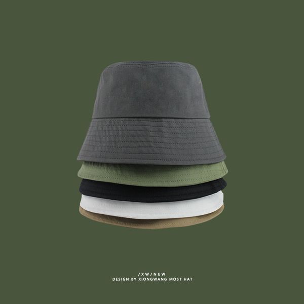 

japanese minority pure color fisherman's hat women's fashionable leisure high cold wind adjustable fisherman's hat, Blue;gray