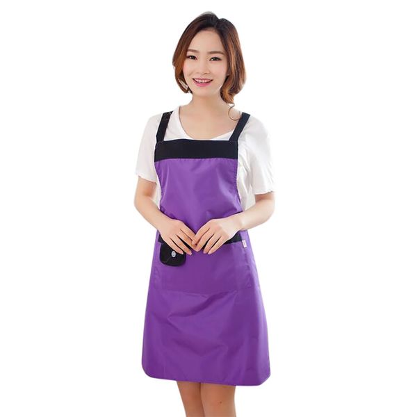 

solid color kitchen apron for woman cooking oil-proof apron antifouling waterproof aprons delantales de cocina para mujer #lr3