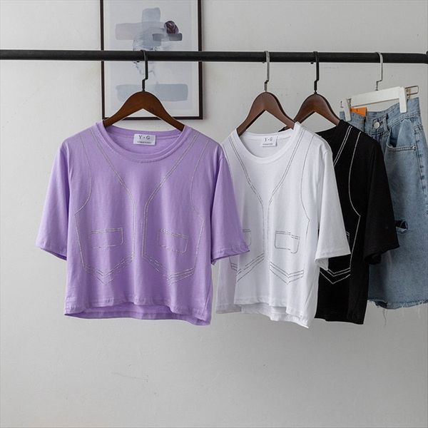 

bizheng] 2020 loose design all-match shorts and s-sleeved t-shirt women's 3503 [bizheng] 2020 loose design all-match short shorts and, White