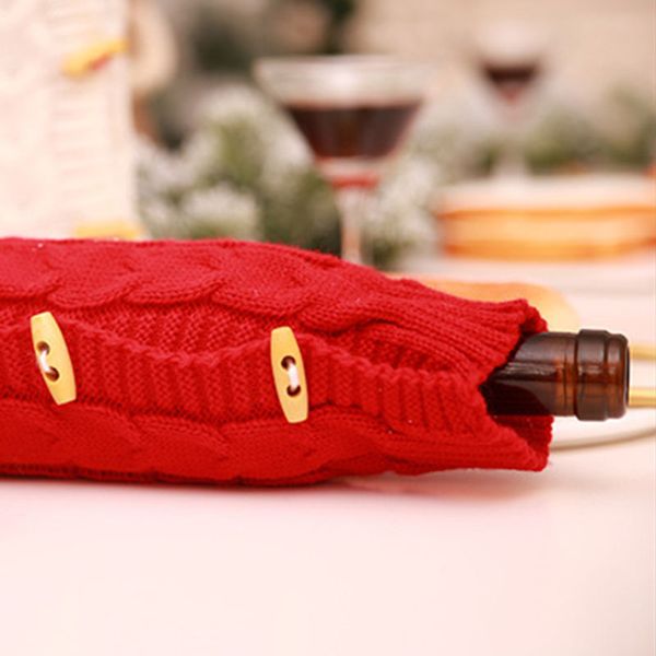 

wine bottle cover bag knitted sweater hat gift bag christmas xmas bar decor 2018