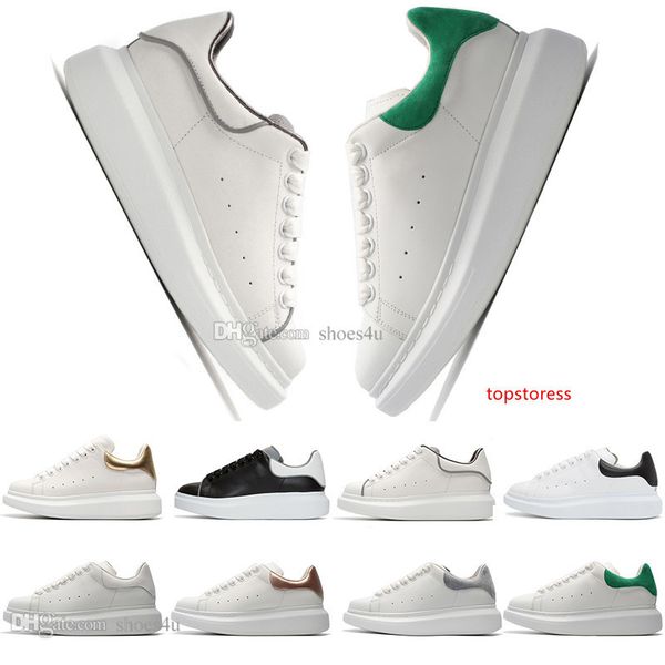 

designer shoes genuine leather sneaker luxury mens women fashion white leather platform shoes flat casual shoes