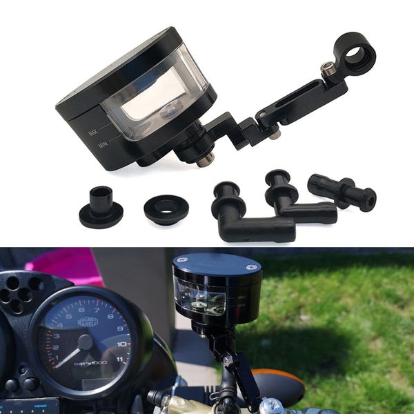 

cnc motorcycle brake fluid oil reservoir cup tank +support bracket for yamaha tmax 500 tmax500 t max 500 tmax 530 2001-2019