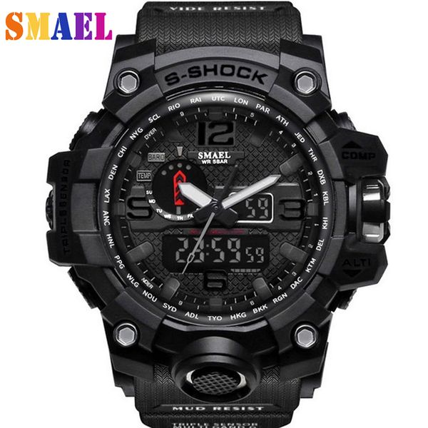 

smael multi-function electronic mens watch g sport s led digital wrist watches for men reloj hombre saat erkekler, Slivery;brown
