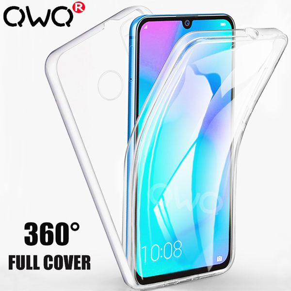 

360 full cover protective case for huawei p30 p20 mate 20 30 lite pro p smart 2019 nova 3 transparent front+back phone bag