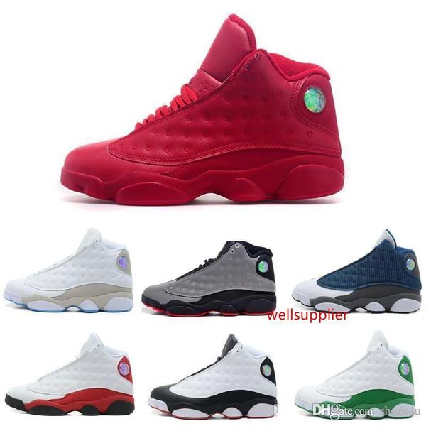 

box]wholesale [with new 13 basketball shoes mens sneakers men 13s black blue white sports shoes us 8-13