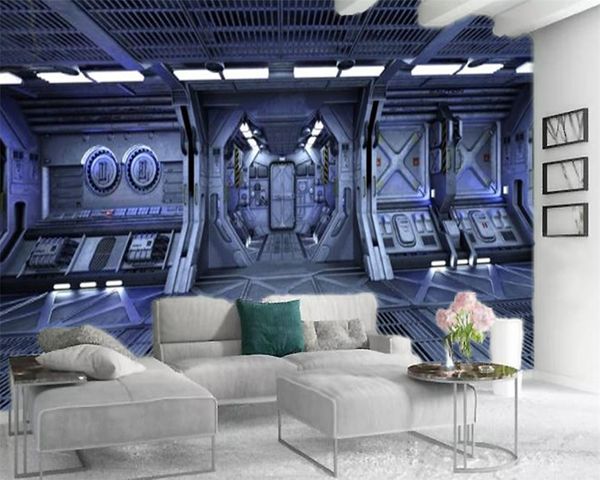 

3d обои современные высокотехнологичные capsule эффект изображения гостиная спальня тв стены фон обои