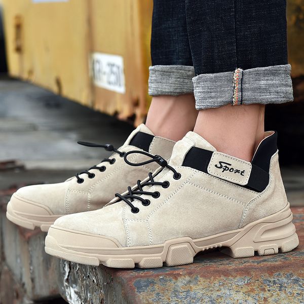 

shoes for men suede leather casual sapatos tenis masculino comfortable lace up outdoor fashion breathable shoes heren schoenen, Black