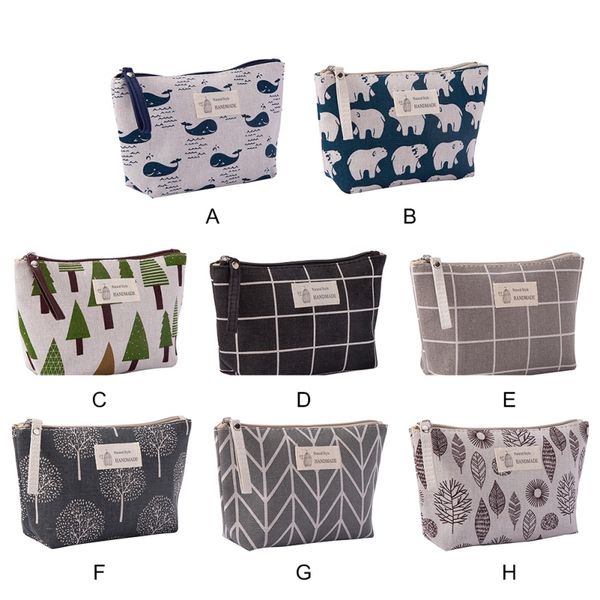 

multifunctional fashion design bag durable fabric zipper purse cartoon pattern cosmetic storage bag changes card