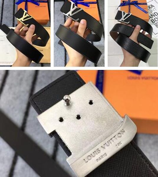 

2020 женщины мужчины дизайнер Louis Vuitton ремень Золотой LV пряжка коричневый с кожаным ремешком с коробкой Размер 105-125см