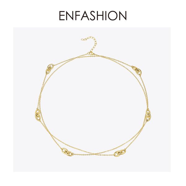 

enfashion geometric hollow chain choker necklace women gold color stainless steel long necklace fashion femme jewelry p193060, Silver
