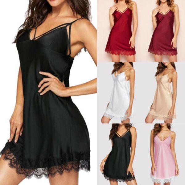 

lingerie women silk lace robe dress babydoll nightdress-nightgown-sleepwear