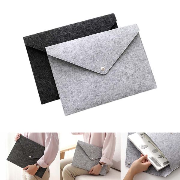 

2019 wholesale durable simple solid a4 big capacity document bag briefcase file folders felt filing bags business traveling use