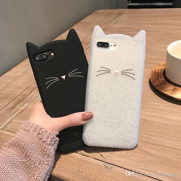 

sell fashion cute bearded cartoon cat phone case for for iphone 7 8 6 6s plus shockproof tpu soft silicone cover for iphone xs max xr