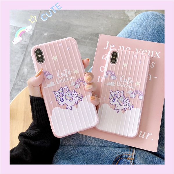 

one piece luxury phone case for iphone xs xr max 8 7 plus 6s unicorn designer back case trunk shape cover fashion
