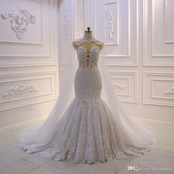 

vintage lace аппликация свадебные платья со съемными шали luxury sheer назад плюс размер свадебные платья saudi arabic дубай, White