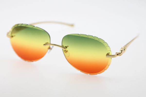 

оптовая хорошее качество солнцезащитные очки горячие 8200765 rimless металла леопарда солнцезащитные очки горячие унисекс с коробкой резные, White;black