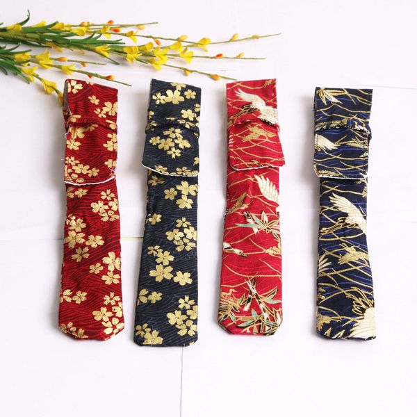 

japanese style chopsticks gift bag travel portable cloth chopsticks storage bag 25x4.2cm fast shipping zc0935