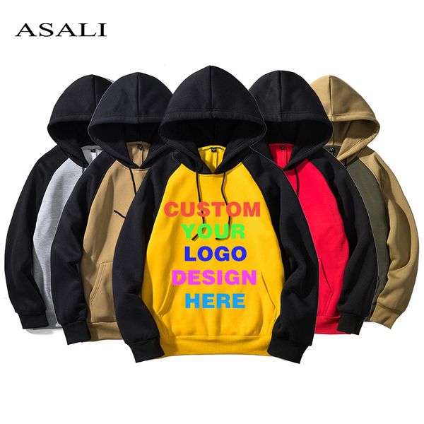 

custom hoodie printing 3d logo text p men women lover personalized team family customize sweatshirt polluver customization, Black