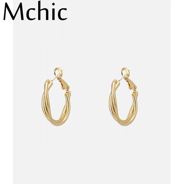 

mchic fashion round geometry earrings copper gold silver simple s925 silver post earrings for women gift party bijoux 2019, Golden;silver