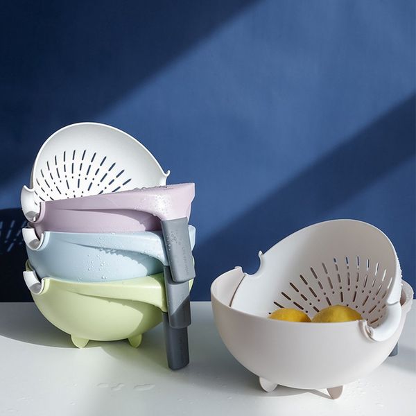 

kitchen basket double-layer fruit basket washing drain with handle basket strong pp material with fine holes