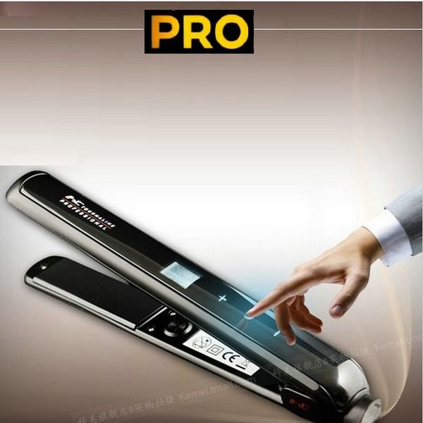 

450f touch-screen flat iron hair straightener professional fast electric straightening ceramic titanium plate styling tools, Black
