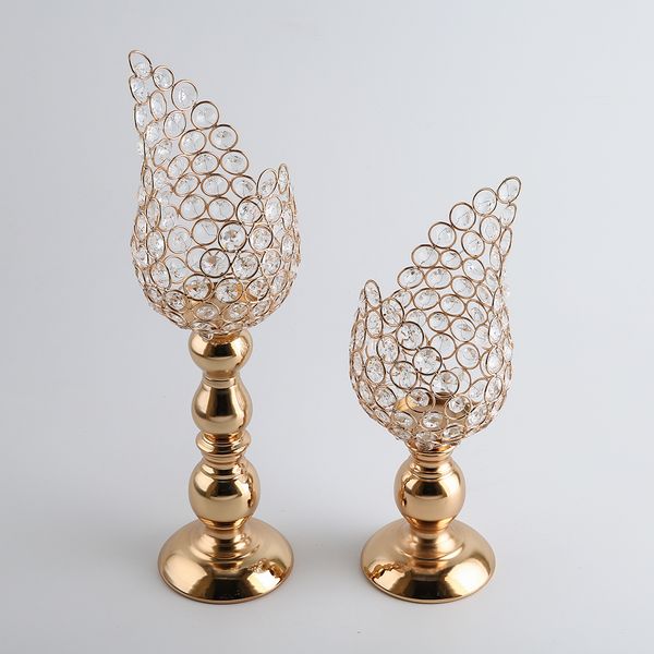 

2pcs moroccan crystal mosaic glass candle holder on foot for home l