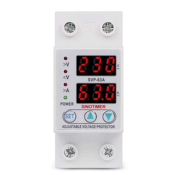 

220v single phase re-connect automatic over/under voltage protector led dual display switch