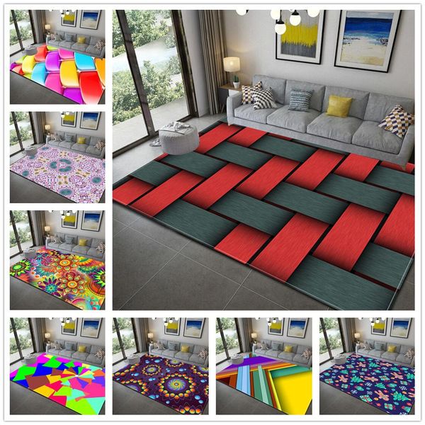 

new red/grey plaid geometric 3d printing carpets for living room bedroom area rugs kids room play floor rug child/baby crawl mat