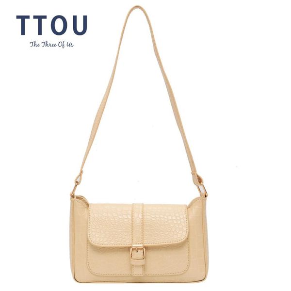 

ttou crocodile baguette shape bag women fashion wild handbag casual shoulder bag leather underarm package purses