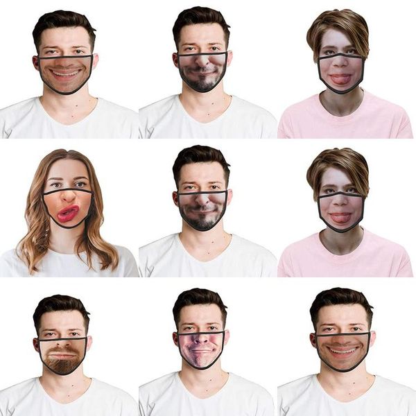 

face 3d face two coverfun bandanas breathable coverreusable dust mouth face waterproof print for replaceable filterhalf with pattern ikdjh