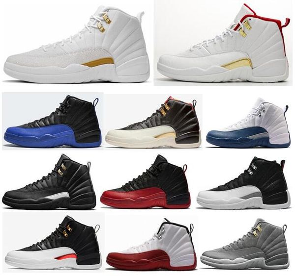 

2019 new 12s ovo white fiba cny playoff men basketball shoes 12 game royal blue french blue cherry dark grey sneakers