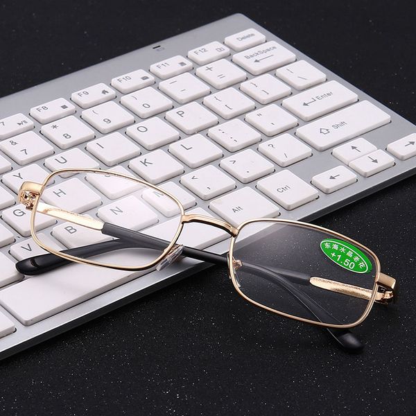 

full-rim natural crystal lenses alloy frame men women reading glasses metal frame readers men +1 +1.5 +2 +2.5 +3 +3.5 +4, White;black