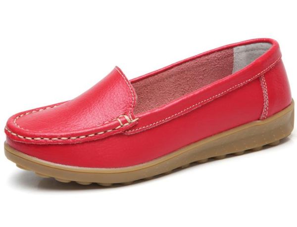 

women's shoes leather non-slip soft bottom women flats casual shoes 1321, Black