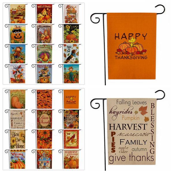 

thanksgiving turkey garden flag halloween pumpkin fall autumn welcome double side print hanging banner flags party decor 30*45cm ffa3135-1