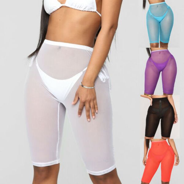 

mesh bikini cover womens high waist short see through fishnet shorts leggings mesh pants sheer bikini cover up