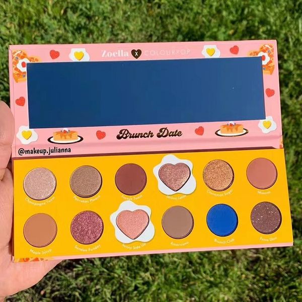 

colourpop x zoella cooperation makeup eyeshadow brunch date 12 colors pressed powder palette eye shadow