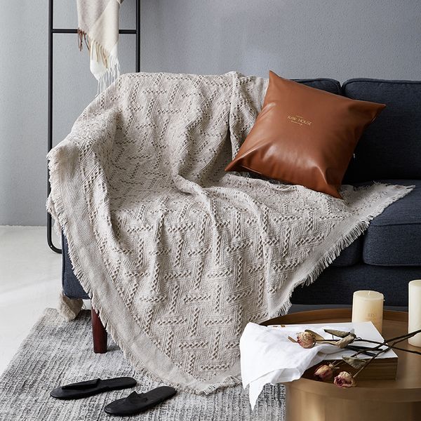 

throw blanket with tassel knitted sofa blankets chunky blanket bed cover travel/air tapestry home decor